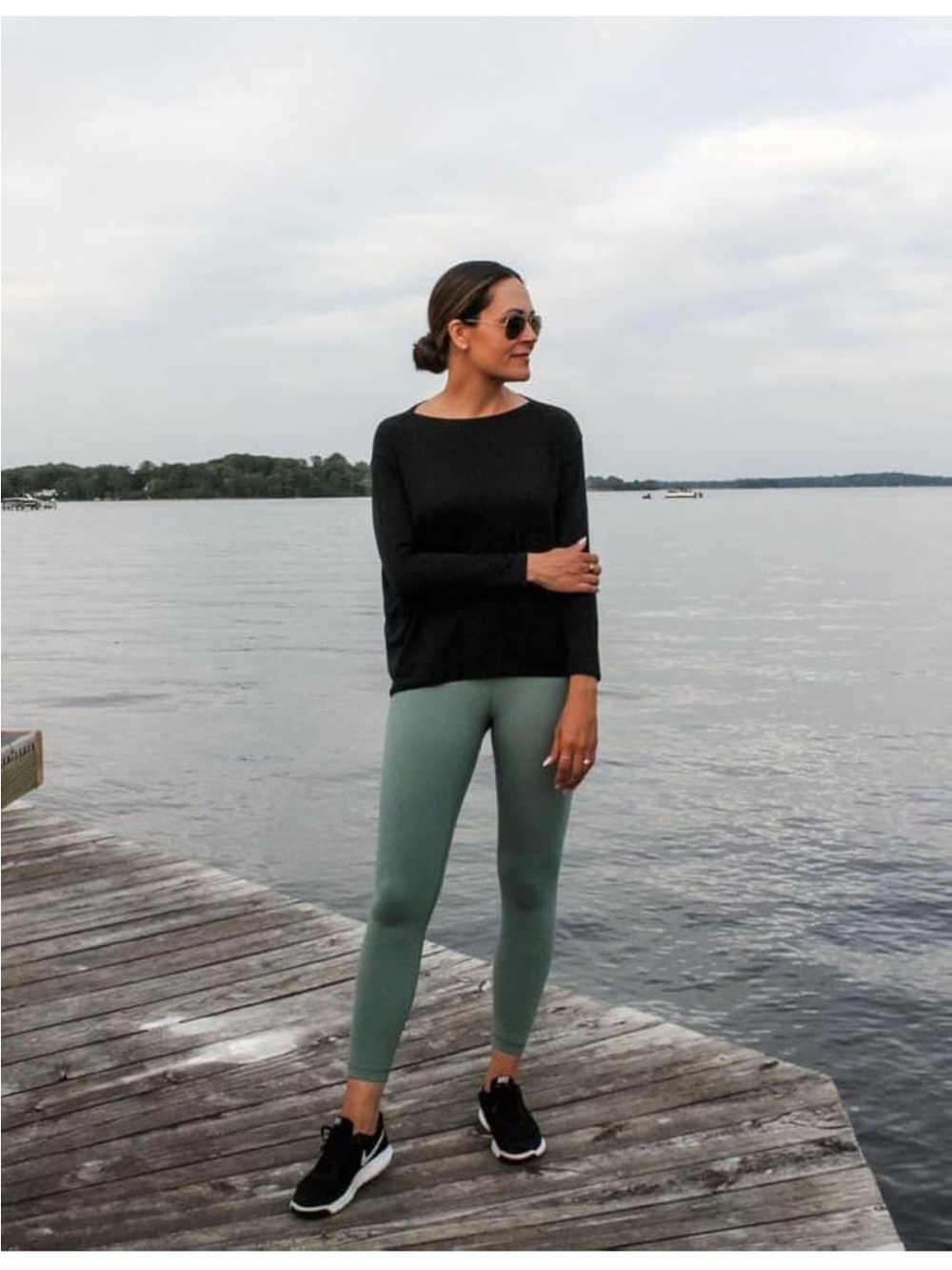 Women's Black Long Sleeve Top - Heynuts